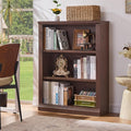 RWYHG 43" Walnut Tall Bookshelf, 3-Tier Thick Wooden Book Shelf by RWYHG