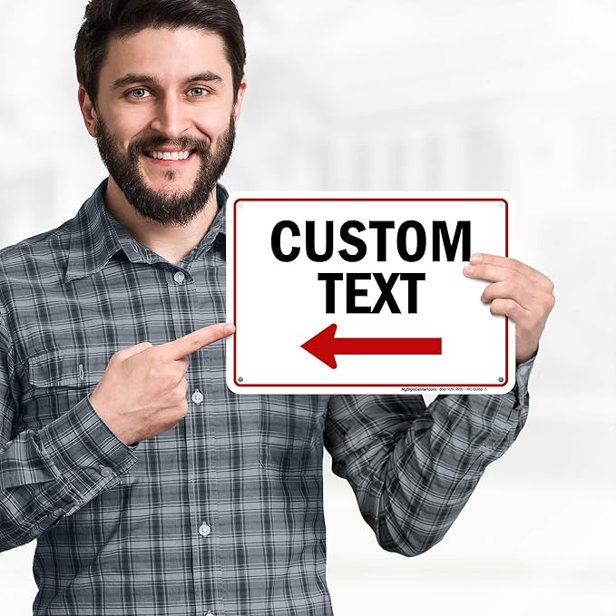 Custom Arrow, Custom Directional Sign, Left Arrow, 7x10 Inches, Rust Free .040 - Image 2