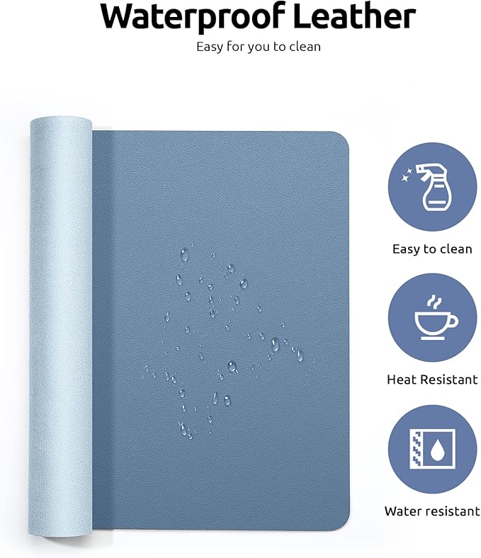 YSAGi Leather Desk Protector, Office Mat, Large Mouse Pad, Non-Slip PU Leather - Image 4
