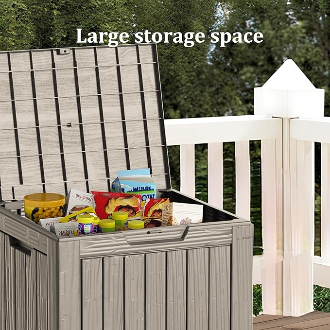 PATIOEASY Outdoor Storage Box 30GAL Waterproof Resin Deck Box, UV-Resistant - Image 7