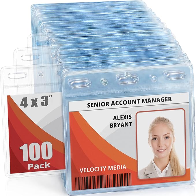 Mifflin-USA Card Protector Quick Load Horizontal No Zipper Name ID Badge Holder by MIFFLIN