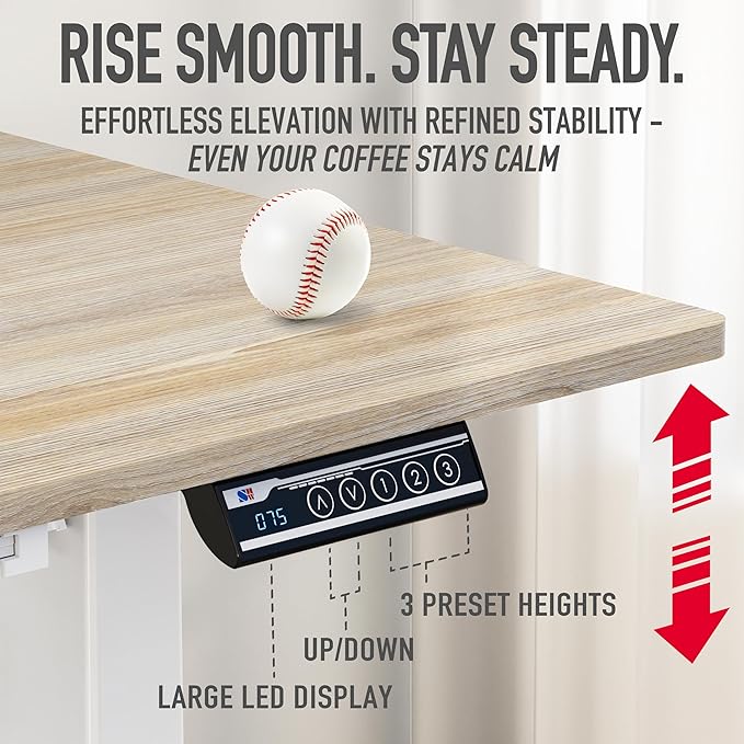 SHW 40-Inch Electric Height Adjustable Standing Desk - Image 7