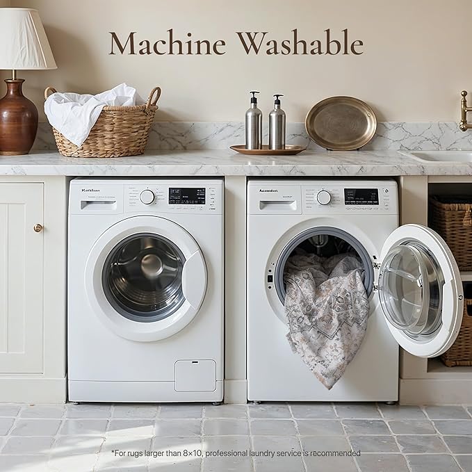 GENIMO Runner Rug 2'6''x12, Non Slip Vintage Hallway Runner Rugs, Low Pile - Image 5