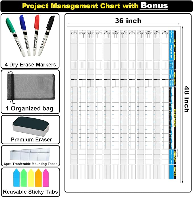 Large Project Management Vision Board, Laminated Wall Planner - Image 5