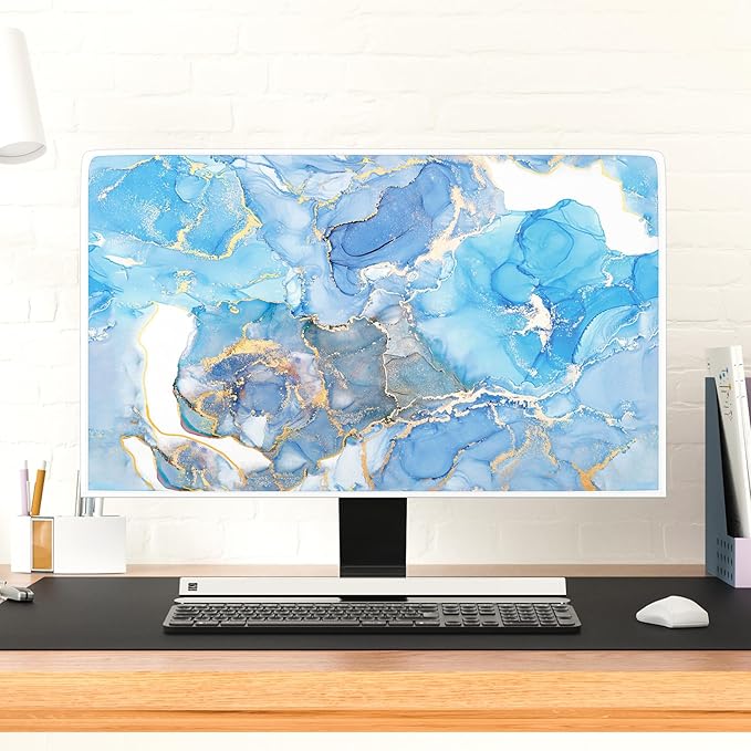 Baocicco Baby Blue Gold Marble Waterproof Screen TV Cover 32 Inch Modern - Image 4