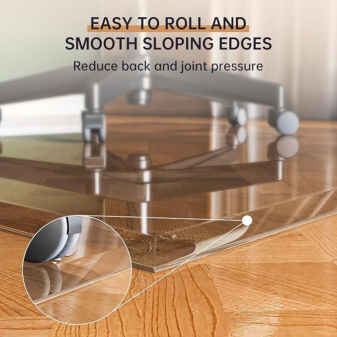 48“ x 36” Beveled Edge Glass Chair Mat - Image 3
