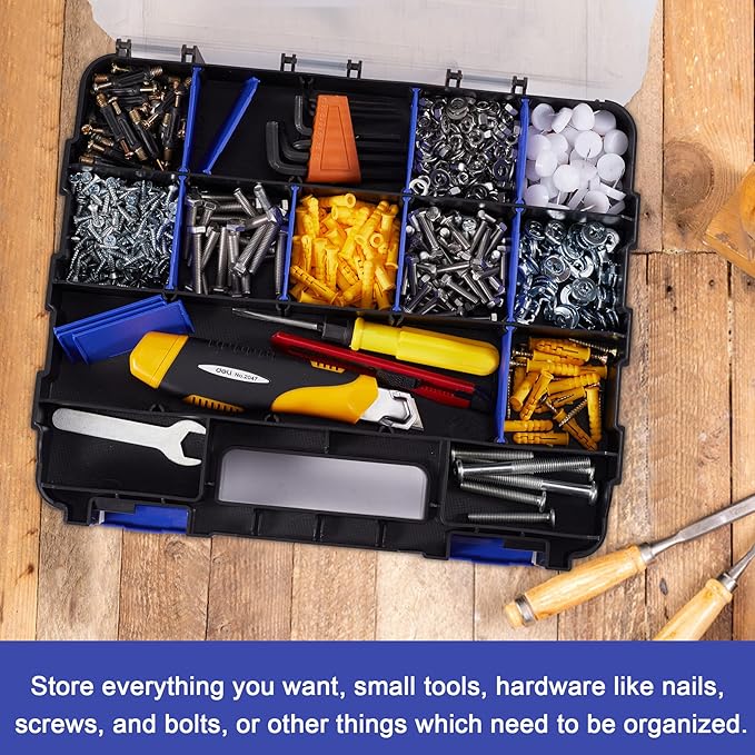 Hardware Organizer Box with 34 Compartments & Removable Dividers - Image 6