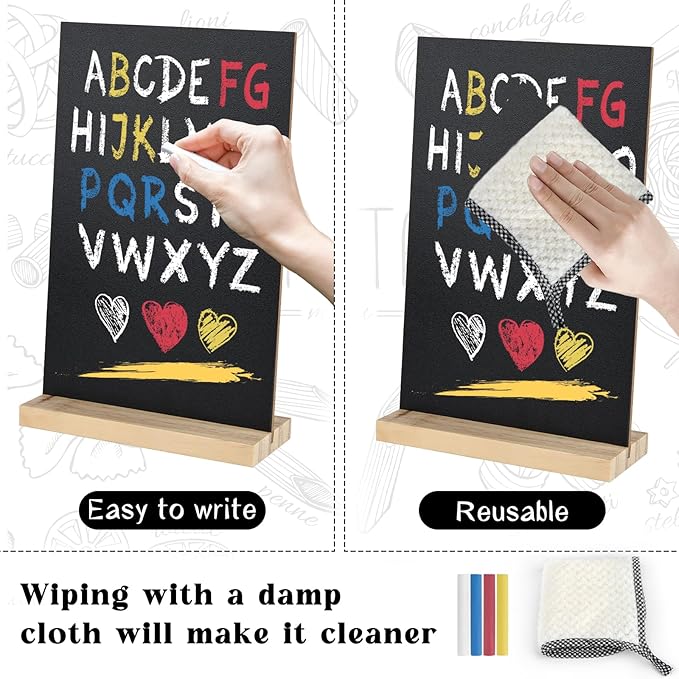BOUBONI 2 Pack Small Chalkboard Signs - Image 4