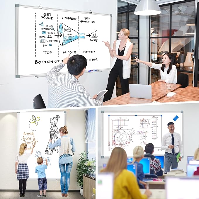 Large Magnetic Dry Erase Whiteboard, Dry Erase White Board - Image 7