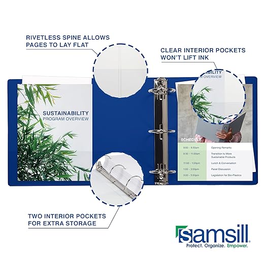 Samsill 1.5 Inch 3 Ring Binders, Made in USA, Economy Round Ring, 325 Sheet - Image 5