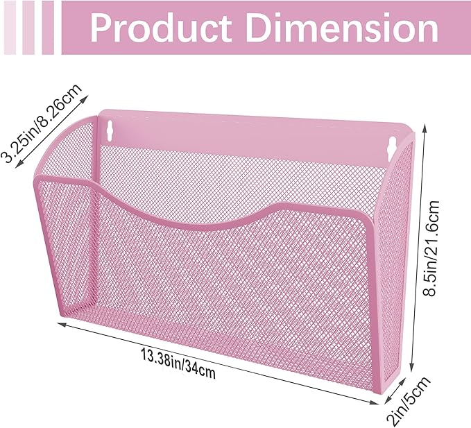 EasyPAG 3 Single Pocket Wall File Organizer, Mesh Hanging File Folder Organizer - Image 7