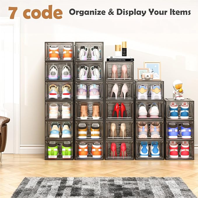 12 Pack Clear Shoe Storage Organizer - Image 9