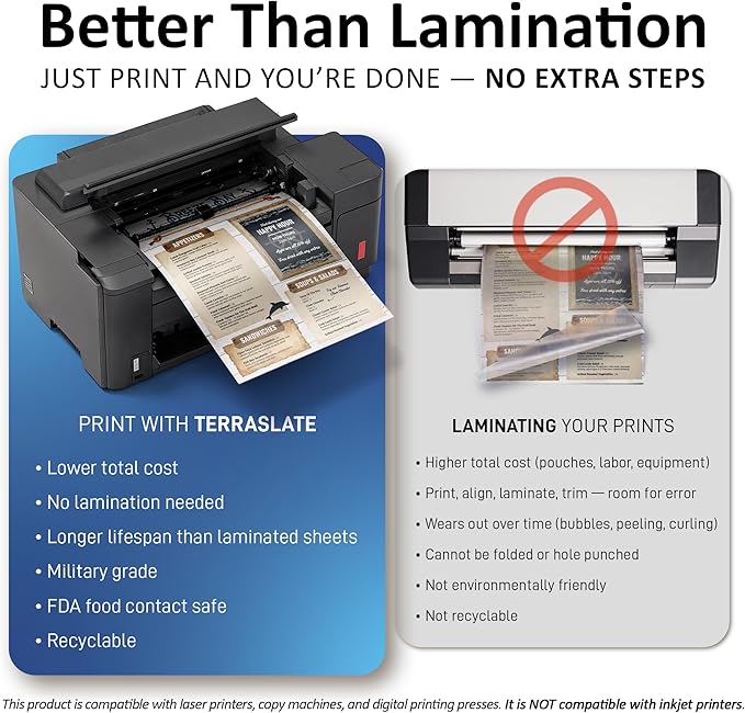 TerraSlate Copy Paper Waterproof Laser Printer, Rain Weatherproof, 5 Mil - Image 5