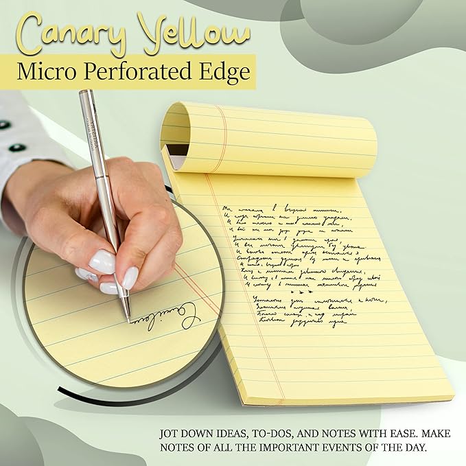 Emraw Jr. Legal pad, legal/wide Ruled Writing Pad. Perforated Edge. 5" X 8" - Image 7