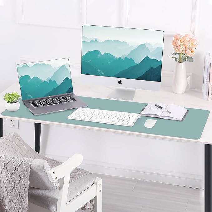 Leather Desk pad Protector, 47 * 17in Large Desk mat - Image 7