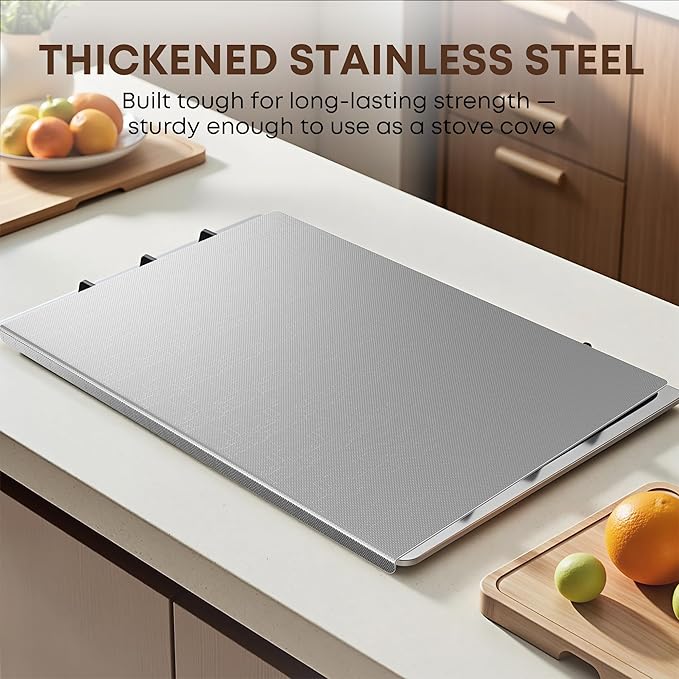 KORVOS Stainless Steel Cutting Board, 19.6"L x 15.7" W Heavy Duty Steel - Image 5