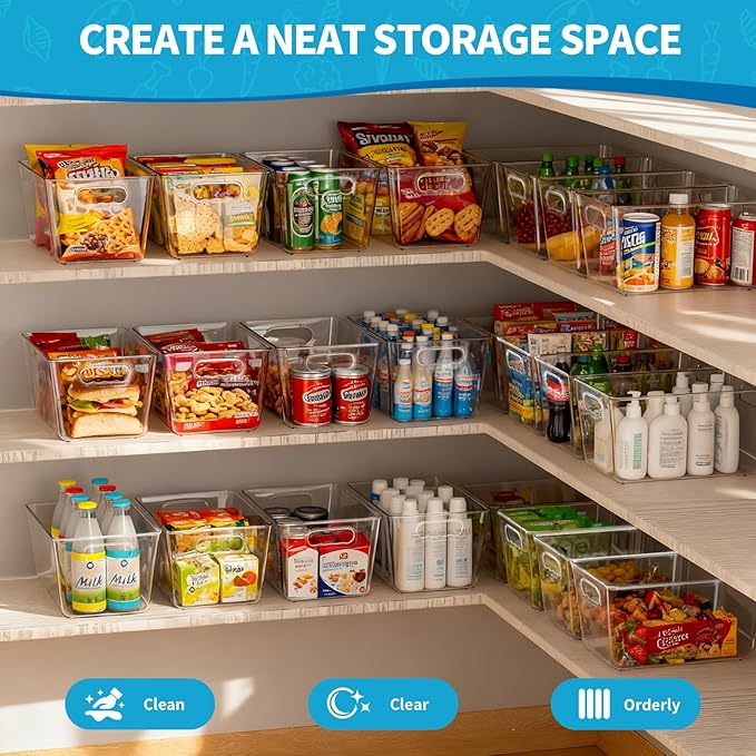 KJIXYUNG 4 Pack Clear Stackable Storage Bins - Image 2
