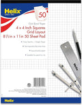 Helix Bond Pad, 4 x 4 Grid, 8.5 x 11 Inches, 50 Sheets by MapedHelixUSA