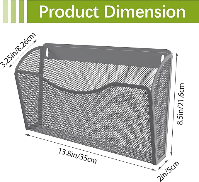 EasyPAG 6 Single Pocket Wall File Organizer, Mesh Hanging File Folder Organizer - Image 4