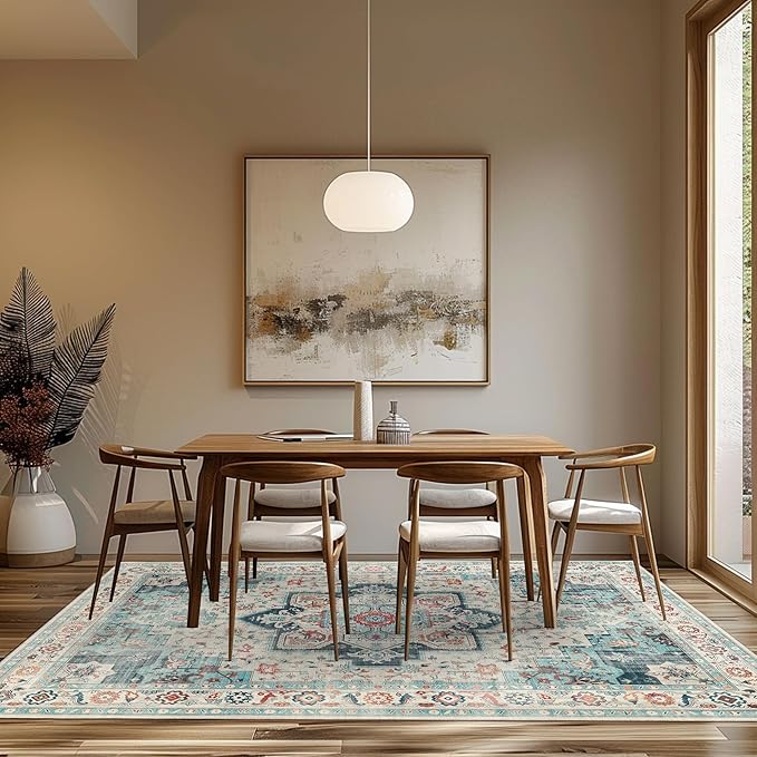 GENIMO 8x10 Area Rugs for Living Room, Machine Washable Non Slip Rugs, Low Pile - Image 8
