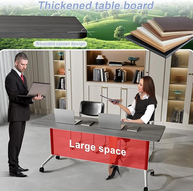 Conference Table Flip Top Mobile Conference Room Tables, Folding Conference - Image 7
