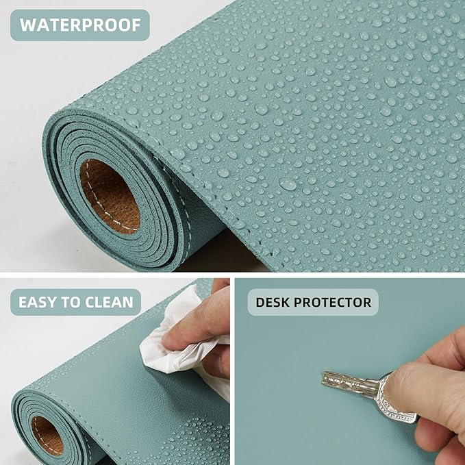 Leather Desk pad Protector, Large Desk mat - Image 3