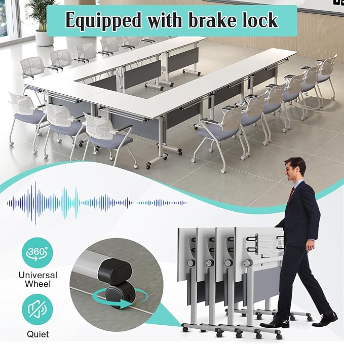 JEHUJD Conference Table, 55.1''Folding Conference Room Table - Image 4