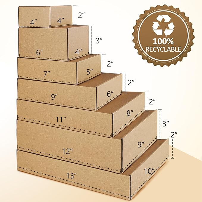 Eupako 13x10x2" Brown Shipping Boxes Corrugated Box Mailers 20 Pack Cardboard - Image 7