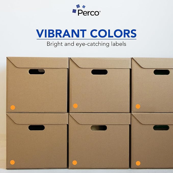 Perco Fluorescent Orange 1-Inch Round Circle Dot Sticker Labels - Image 6