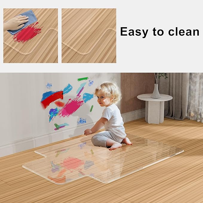 MESAILUP Beveled Edge Irregular Office Chair Mat - Image 5