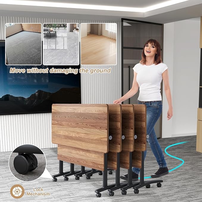 WYMHYZ Conference Table Flip Top Mobile Conference Room Tables, Folding - Image 2