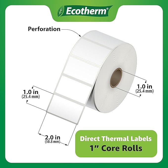 2"x1" Thermal Labels for Rollo, Offnova Printers and More - Image 3