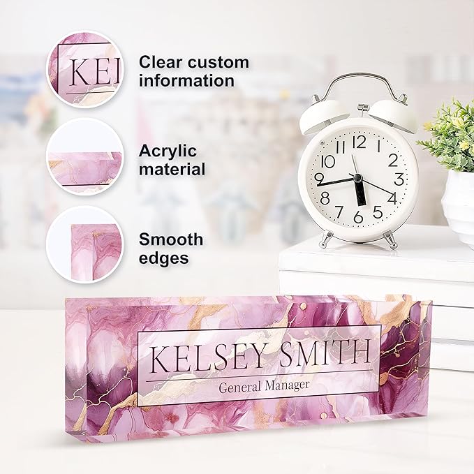 Personalized Name Plate for Desk, Custom Desk Name Plate, Acrylic Name Plate - Image 6