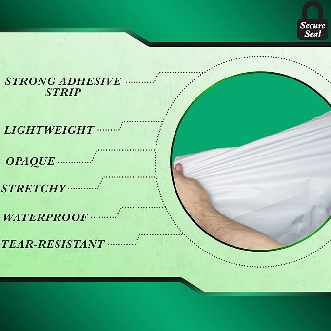 1000 Pack Secure Seal White Poly Mailers - Image 4