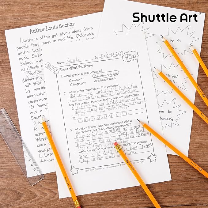 Shuttle Art Wood-Cased #2 HB Pencils, 600 Pack Sharpened Yellow Pencils - Image 6