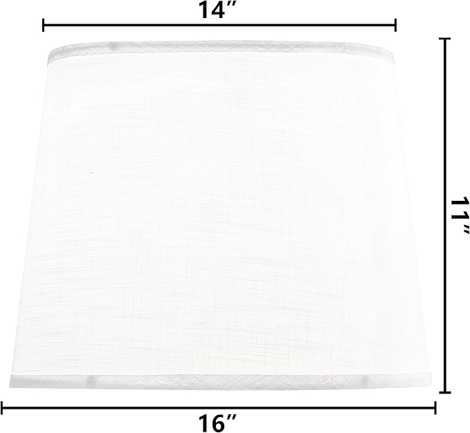 Large White Texture Lamp Shades-14"Top × 16" Bottom × 11" High, Drum Lampshades - Image 2