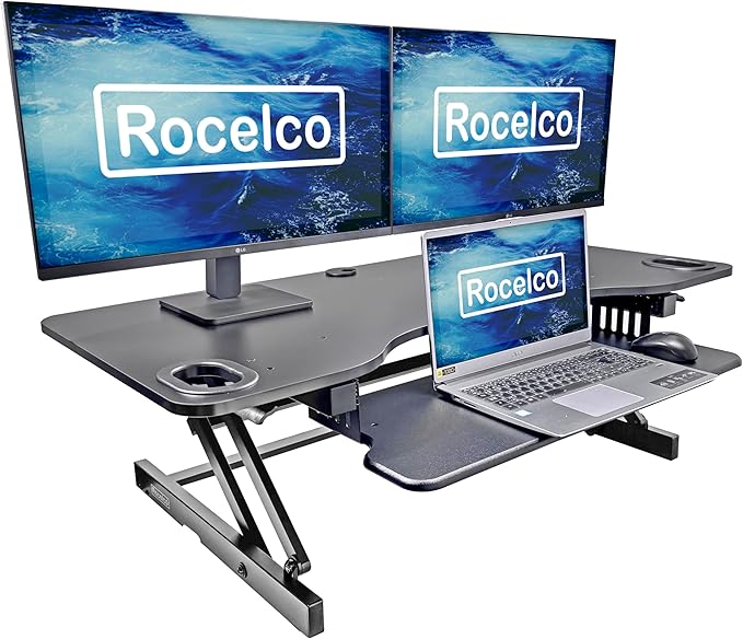 Rocelco 45" Height Adjustable Standing Desk Converter - Image 4