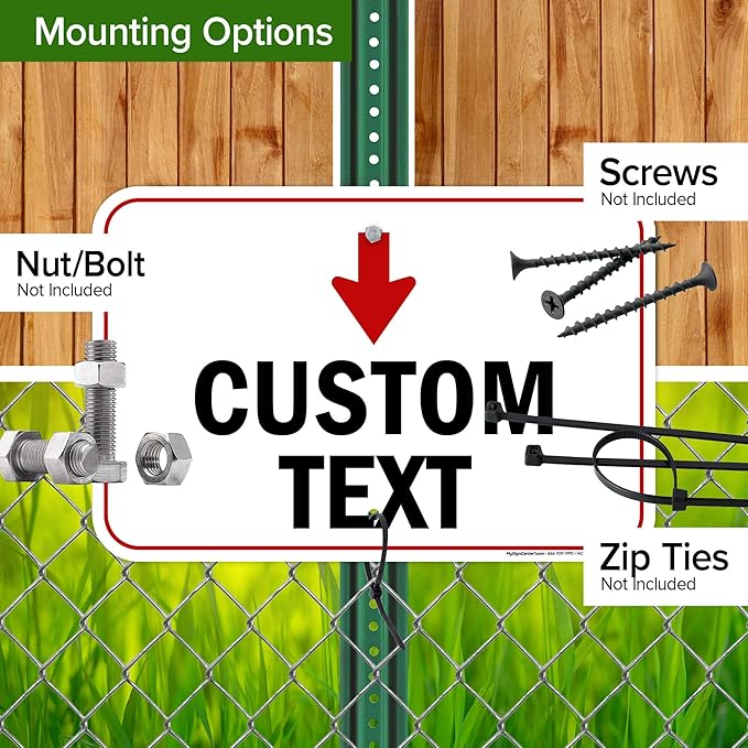 Custom Arrow and Directional Sign, Down Arrow, 12x18 Inches, Rust Free .063 - Image 5