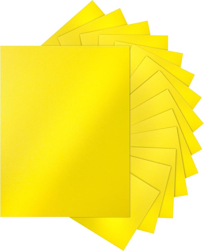 Silunkia 120 Sheets Solar Yellow Shimmer Cardstock 8.5 x 11 Crafts Paper by Silunkia