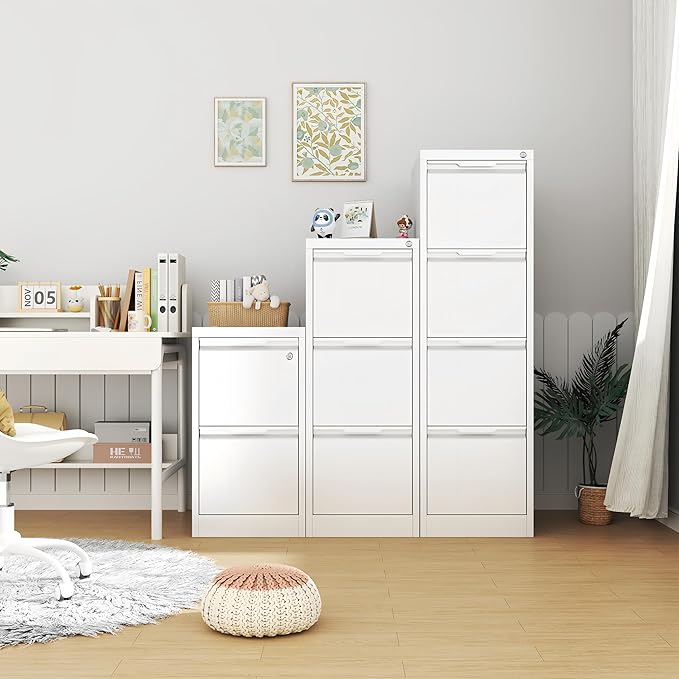 2-Drawer File Cabinet with Lock, Metal Vertical Filing Cabinets - Image 8