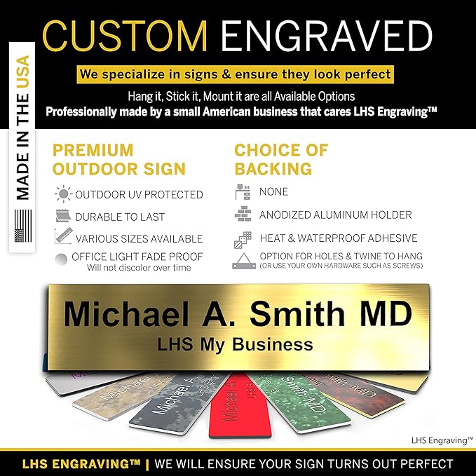 Personalized Name Plate with Choice of Mounting Holders - Image 2