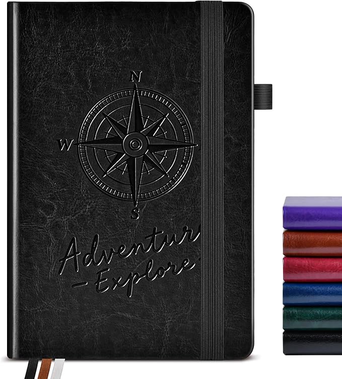 PAIBAS Lined Journal Notebook for Women Men, 160 Pages, A5 Hardcover Vintage by PAIBAS