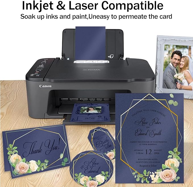 Navy Blue Shimmer Cardstock 8.5 x 11 Navy Blue Paper, Goefun 24 Sheets 80lb - Image 4