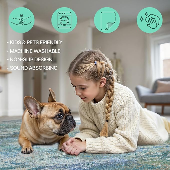 GENIMO Washable Rugs 4x6 Area Rugs - Image 6
