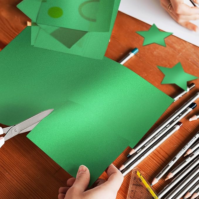 Goefun 100 Sheets Green Shimmer Cardstock 8.5 x 11, 80lb Card Stock Printer - Image 5