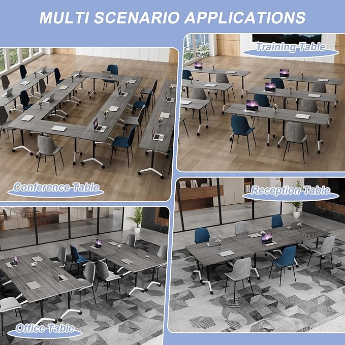 Conference Table Flip Top Mobile Conference Room Tables, Folding Conference - Image 6