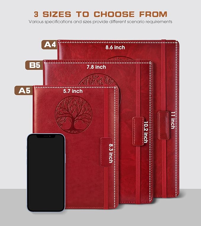 Biuwory Lined Journal Notebook for Women Men, 256 Pages A4 Large Hardcover - Image 2
