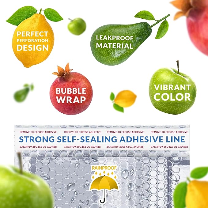 Amiff Silver Thermal Bubble Mailer, 8 x 11 Inches. 10 Pack Metallic Bubble - Image 4