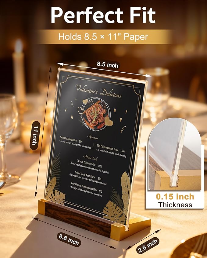 3 Pack Acrylic Sign Holder 8.5 x 11 Inch - Image 7