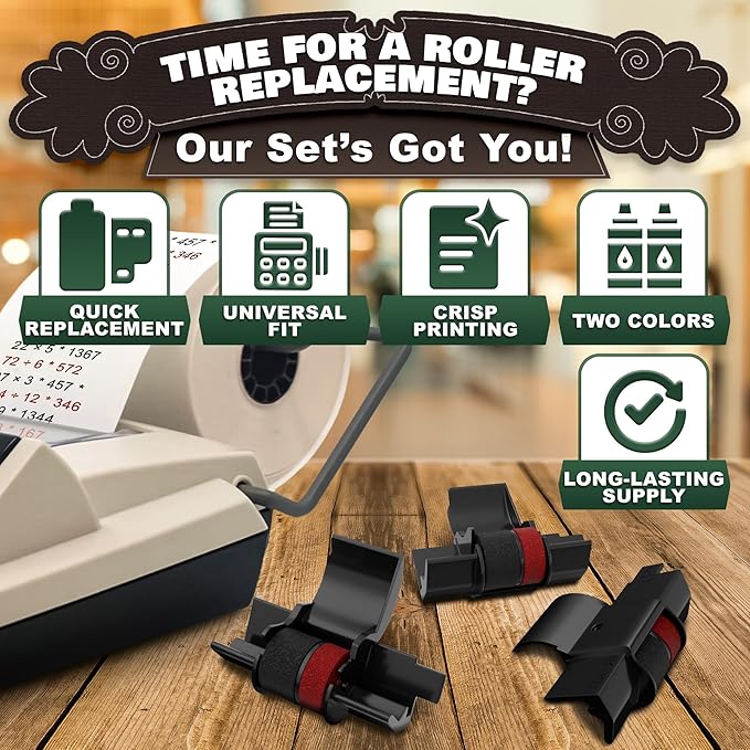 Calculator Ink Roller Black/Red Pack of 10 - Image 4
